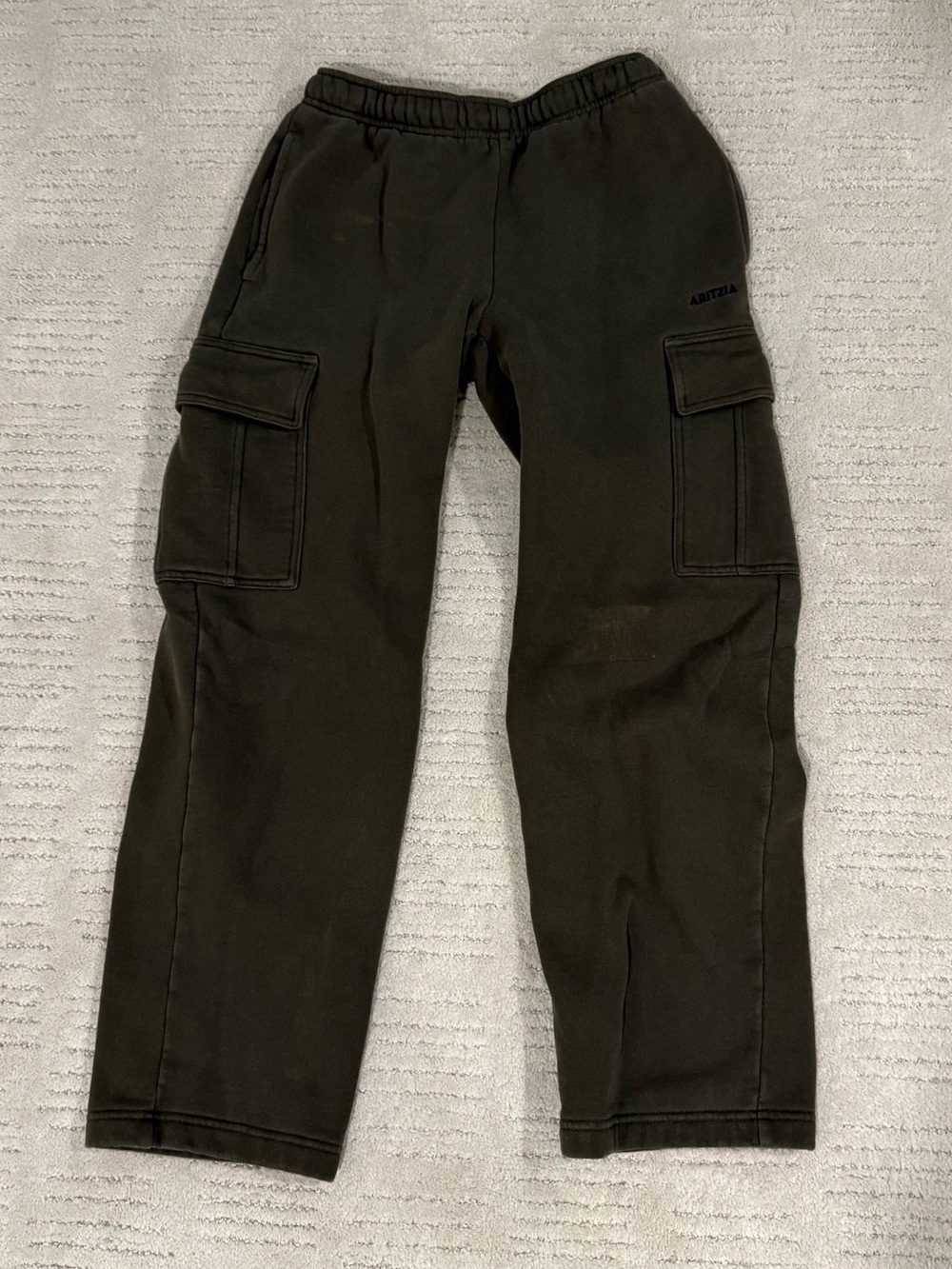 Aritzia SweatFleece Mega Cargo Pants in Dark Olive